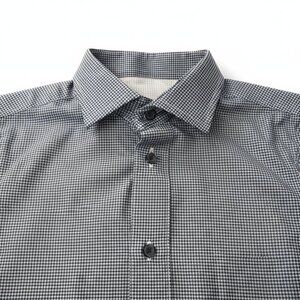 Collars & Co Men’s Short Sleeve Polo – Navy Gingham – Medium – NWT